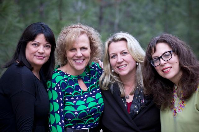 Theo with Wild Mountain Memoir Retreat Faculty: Suzanne Finnamore, Theo Pauline Nestor, Cheryl Strayed, Candace Walsh